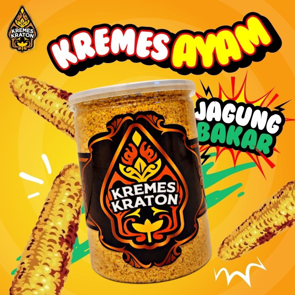 

Kremes Kraton rasa jagung bakar-makanan ringan snack kriuk gurih renyah jajanan untuk pelengkap nasi