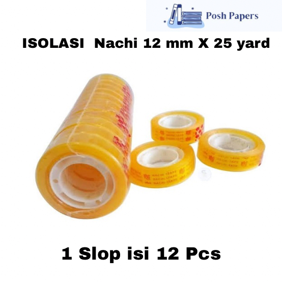 

ISOLASI NACHI ISOLASI BENING KECIL UKURAN 12 mm X 25 YARD (1 Slop isi 12 pcs)