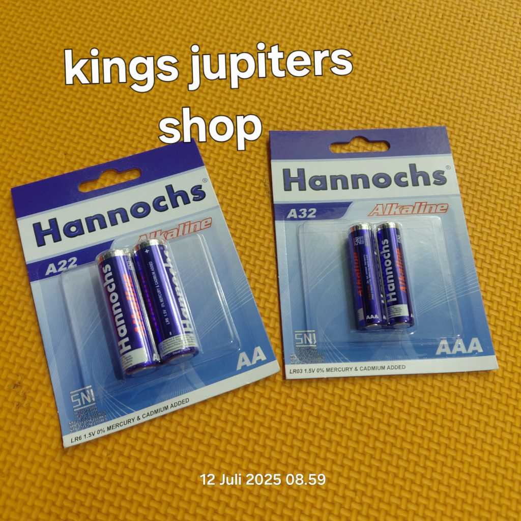 KARDUS KEMASAN - 1 SET - ISI 2 - BATRE kecil SNI ALKALINE AA AAA HANNOCHS