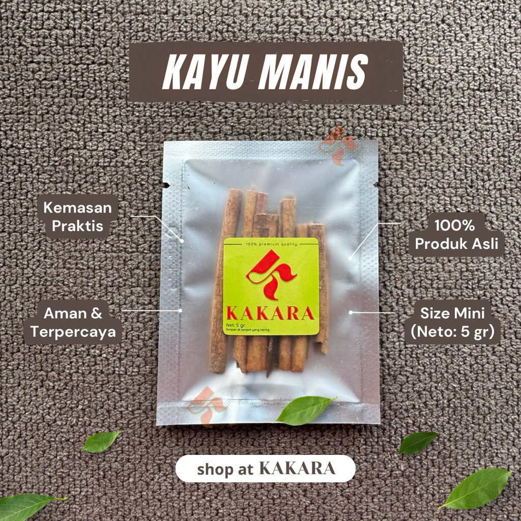 

KAKARA - Kayu Manis / Cinnamon 5 gram hasil bumi bumbu dapur kemasan sachet
