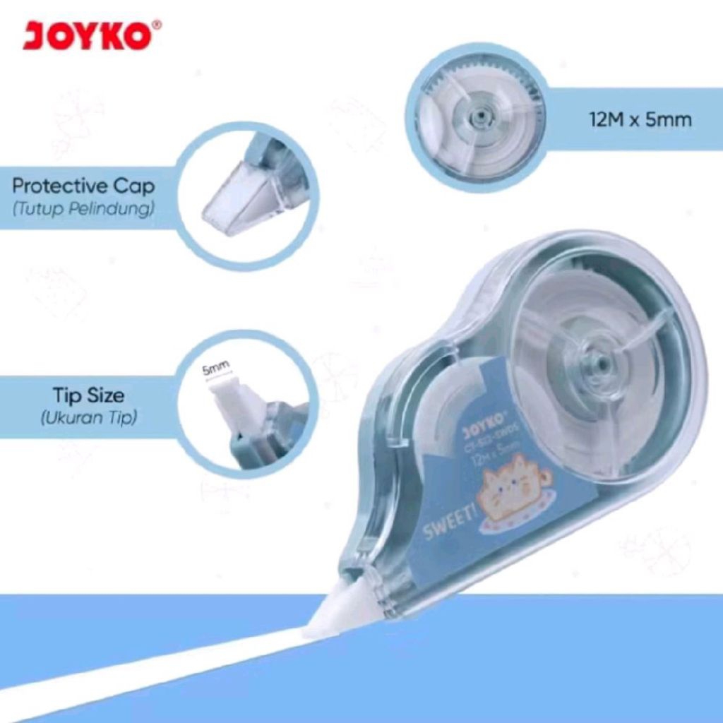 

Joyko Pita Koreksi Sweet Dessert CT-522 dengan Tutup Pelindung dan Ukuran 12M x 5mm untuk Pengalaman Menggambar yang Lezat