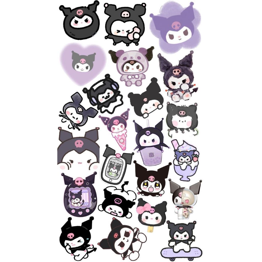 

50pcs Sticker Murah Anti Air Transparan Kuromi / Sticker Kuromi Zombie