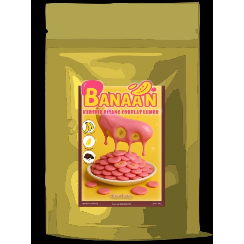 

Banan Keripik pisang cokelat lumer rasa strawberry 100g