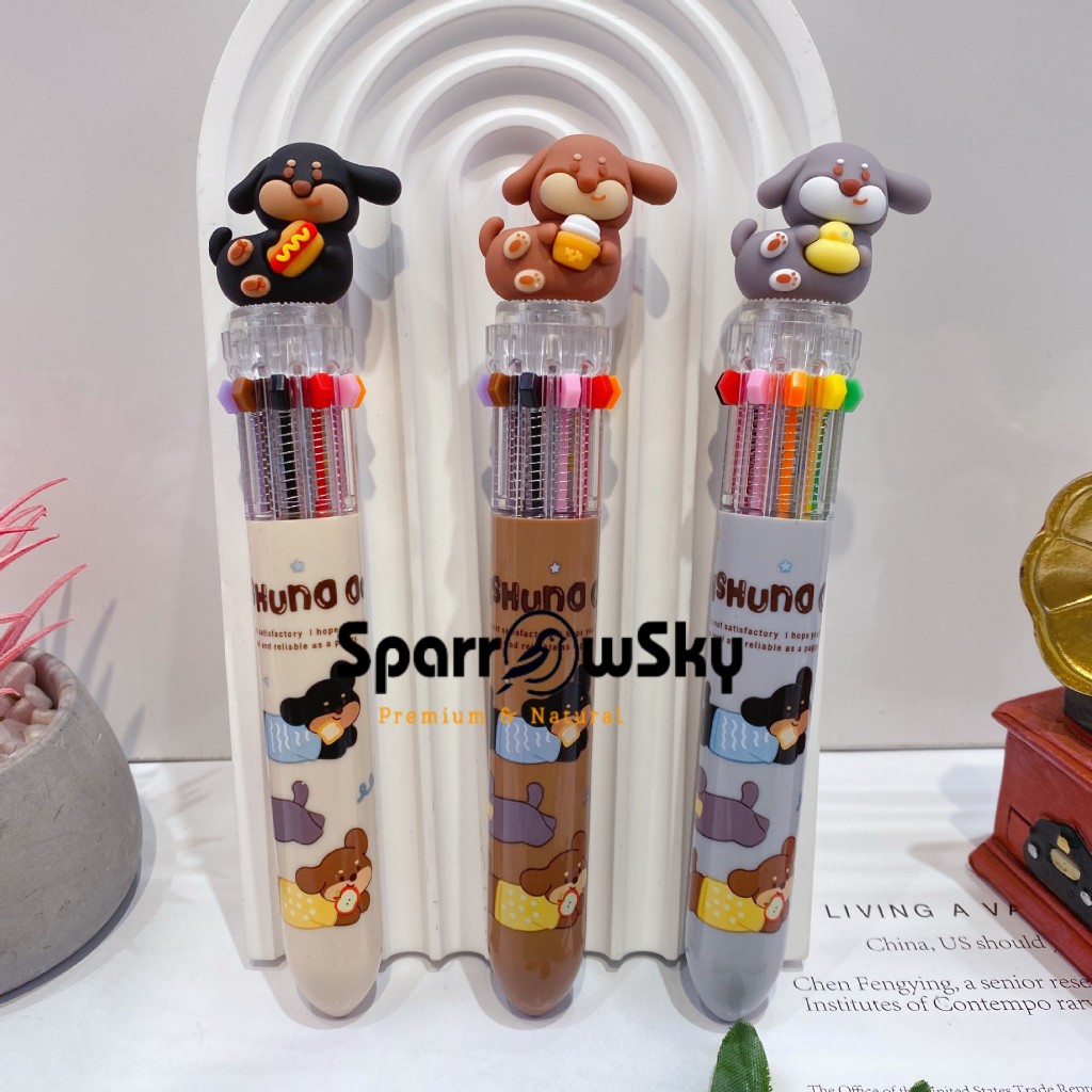 

SPARROW Pen Silikon / Silicone Pen / Pen Karakter Lucu Cantik 10 Warna DASHSHUND (3010)