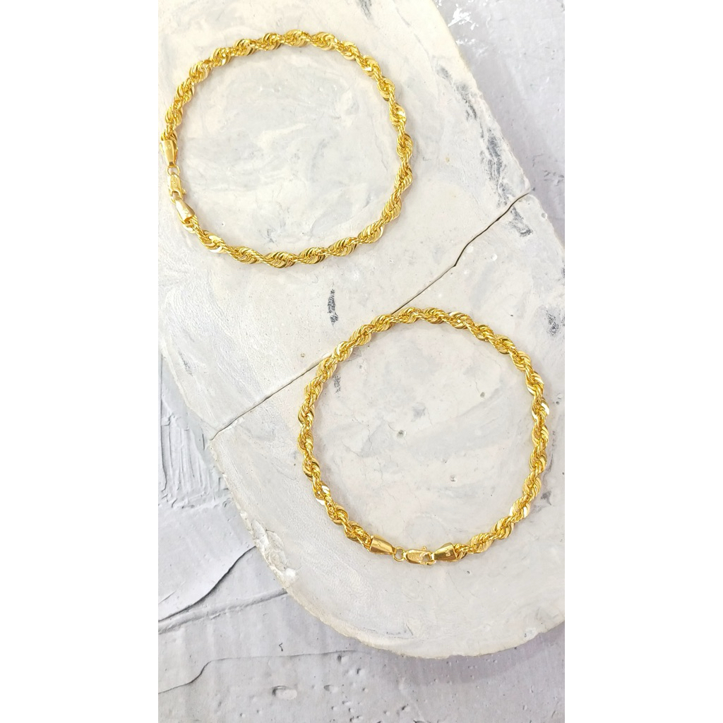 Gelang tangan rantai tambang Emas Asli 8K