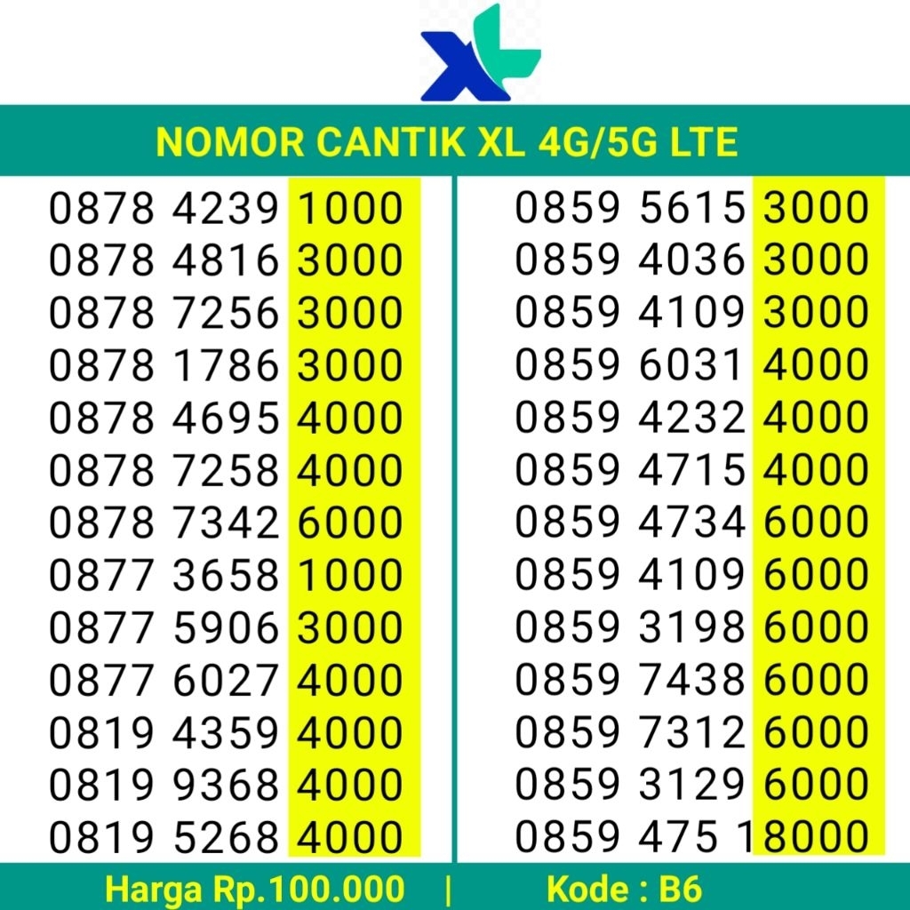 Kartu Perdana Nomor Cantik XL 0877 0878 0819 0818 0859 777 888 999 000