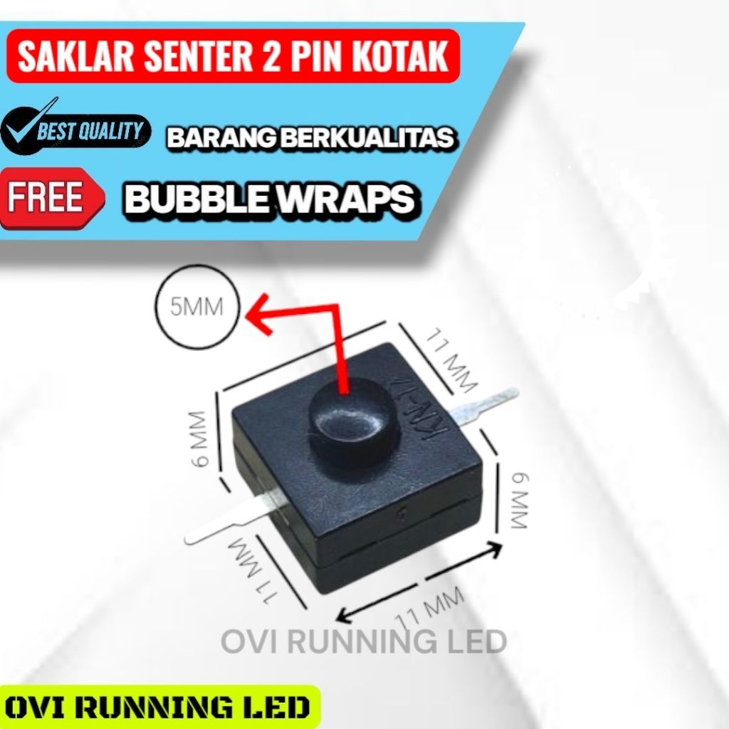 Saklar senter push on off senter 2 pin/switch on off kecil senter/Saklar 2 kaki elelctronik