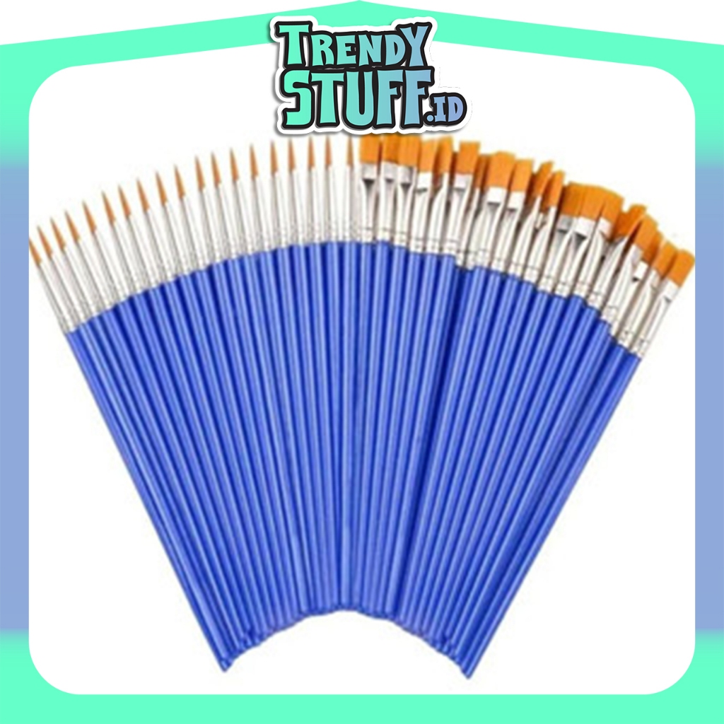 

TrendyStuff.id KUAS LUKIS CAT AIR UJUNG FLAT & ROUND KUAS BRUSH NYLON LEMBUT S138