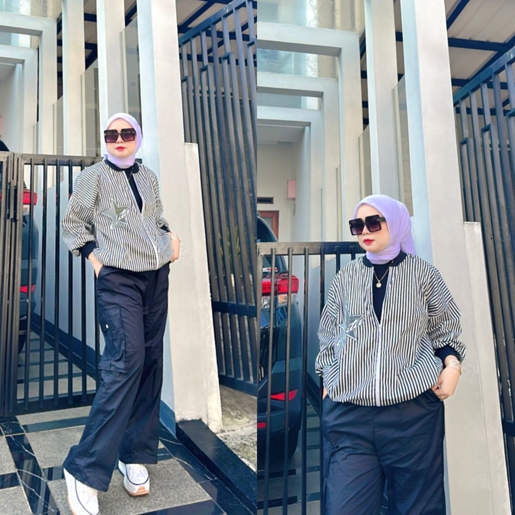 Nadine OneSet Celana strip by Calistha