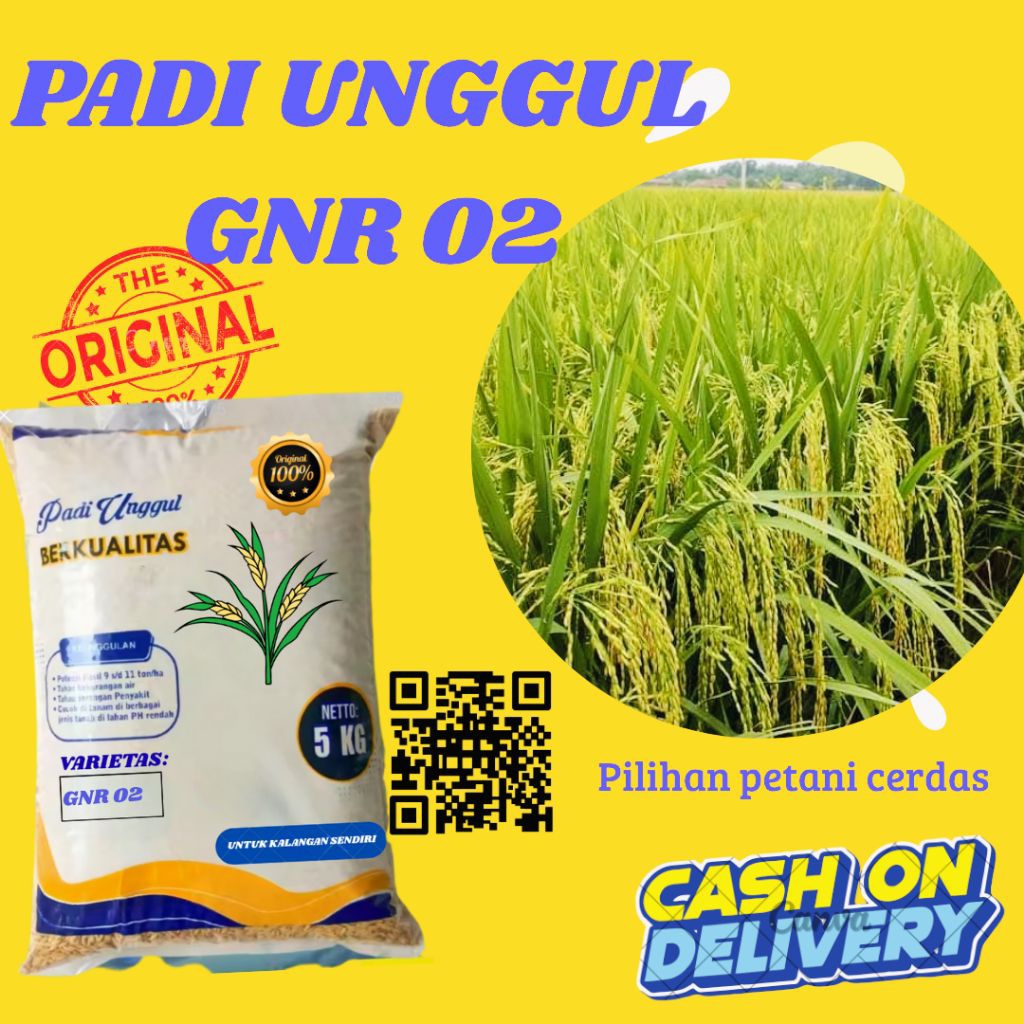 

BENIH PADI GNR 01 UNGGUL DAN BERKUALITAS KEMASAN 5 KG ORIGINAL