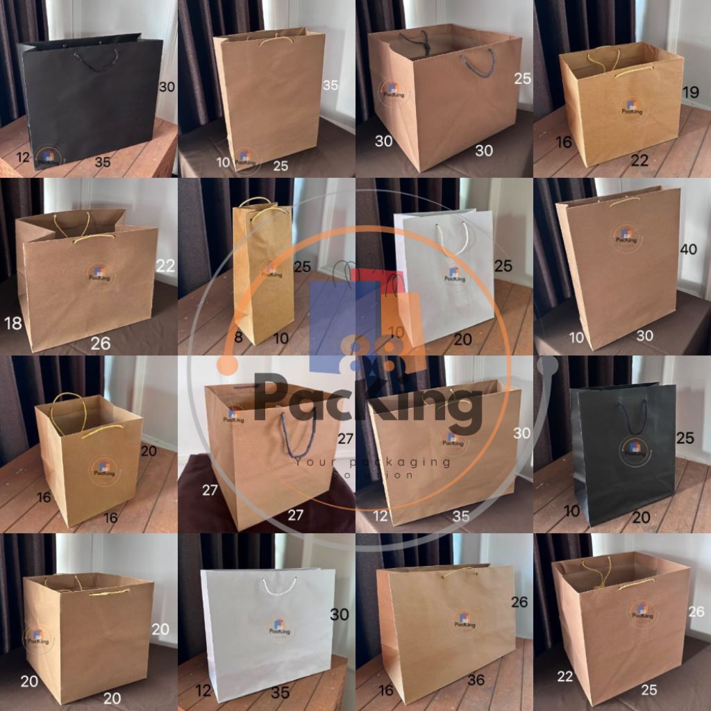 

[Isi 12pcs] PAPER BAG GOODIE BAG SHOPPING BAG PAPERBAG JUMBO SOUVENIR BOX KARDUS HAMPERS TAS KERTAS