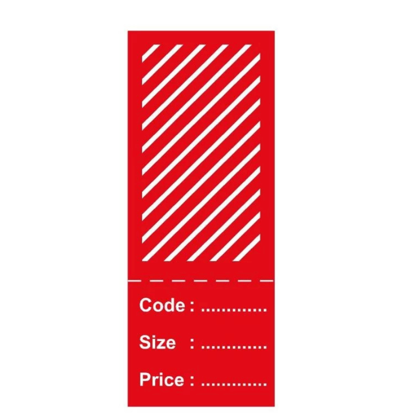 

HANG TAG GARIS MERAH PUTIH uk 8.5 x 3.3 cm isi 100 pcs