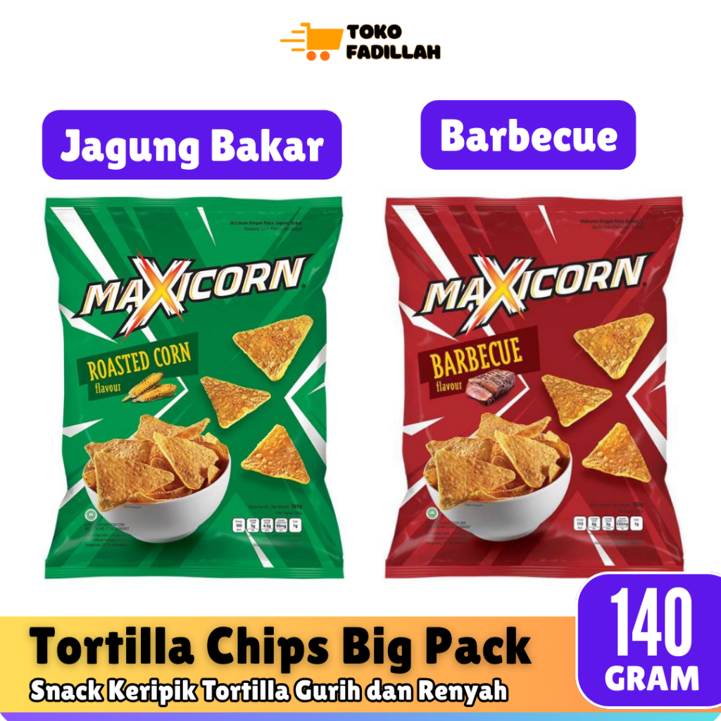 

Maxicorn Tortilla Chips Big Pack 140 gr - Jagung Bakar & BBQ