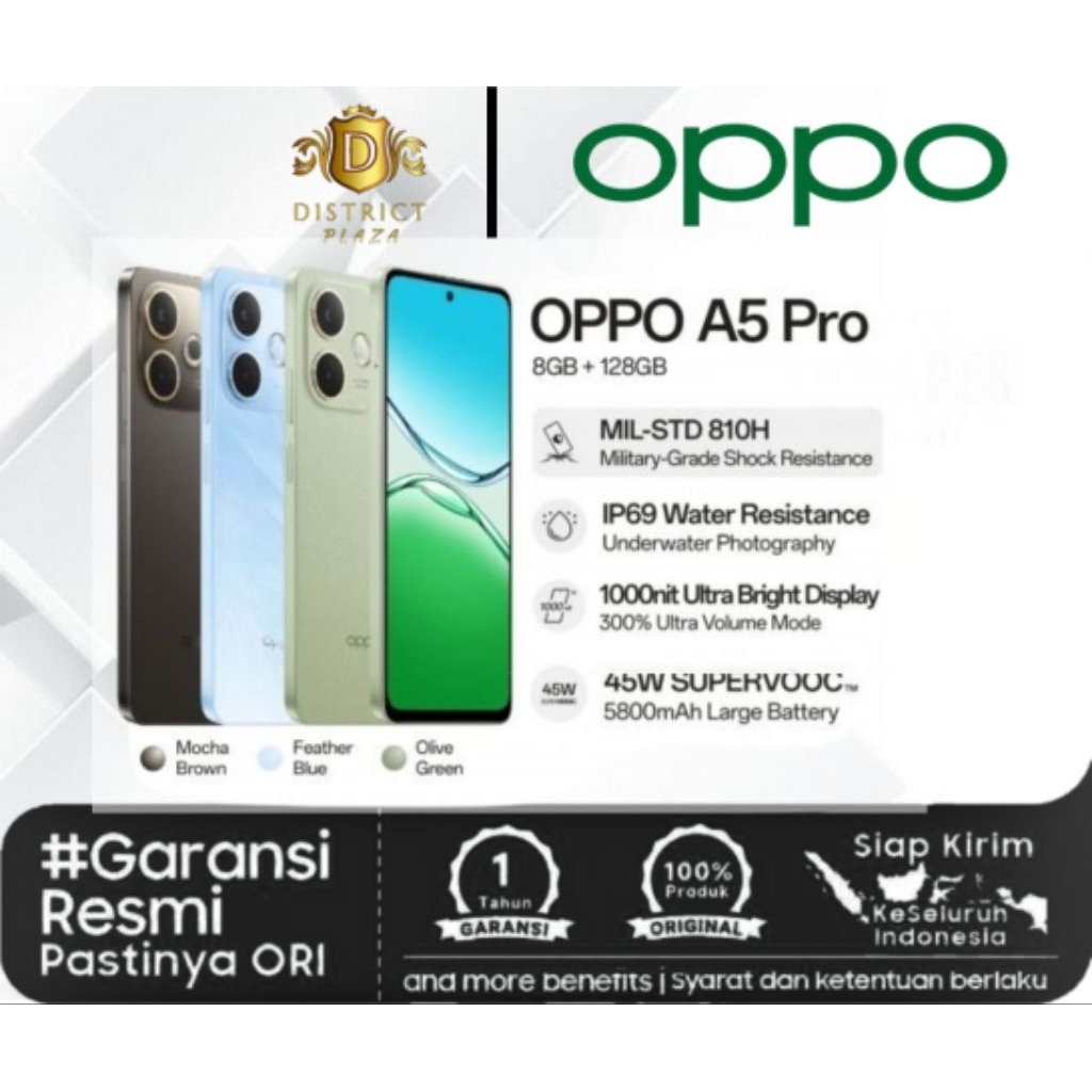 Oppo A5 Pro 4G NFC Ram 8/128Gb 8/256Gb Tahan Benturan Kelas Militer Bergarnasi Resmi Oppo Terbaru 20
