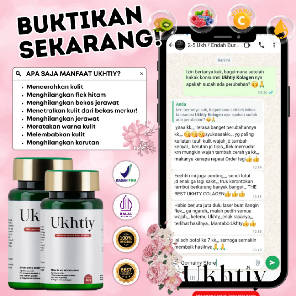 Ukhtiy Collagen Drink - Collagen Mencerahkan & Melembabkan Kulit