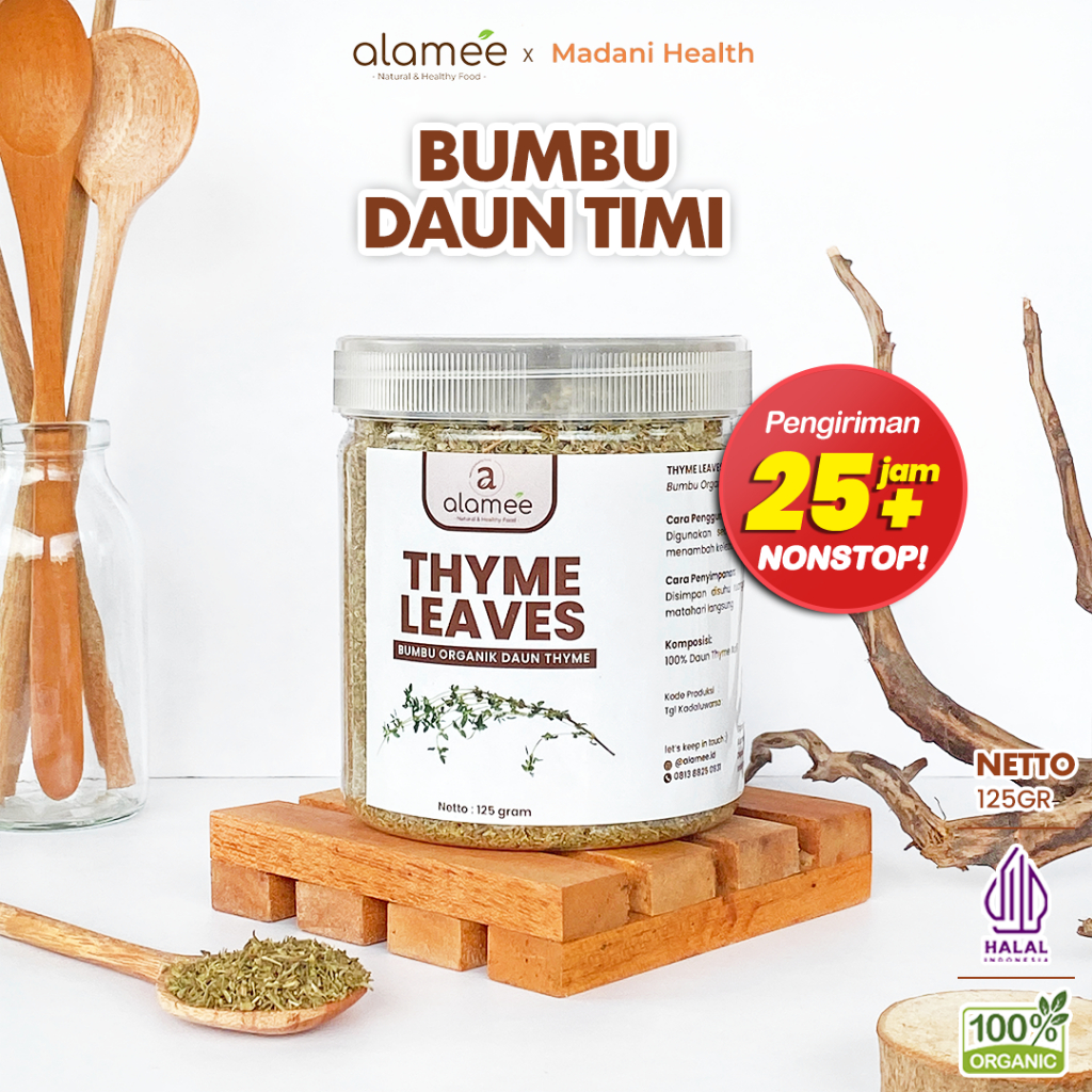 

ALAMEE Thyme Kering Daun Timi Bumbu Dapur Organik Garnish Dried Leaves Murni Tanpa Campuran 125g
