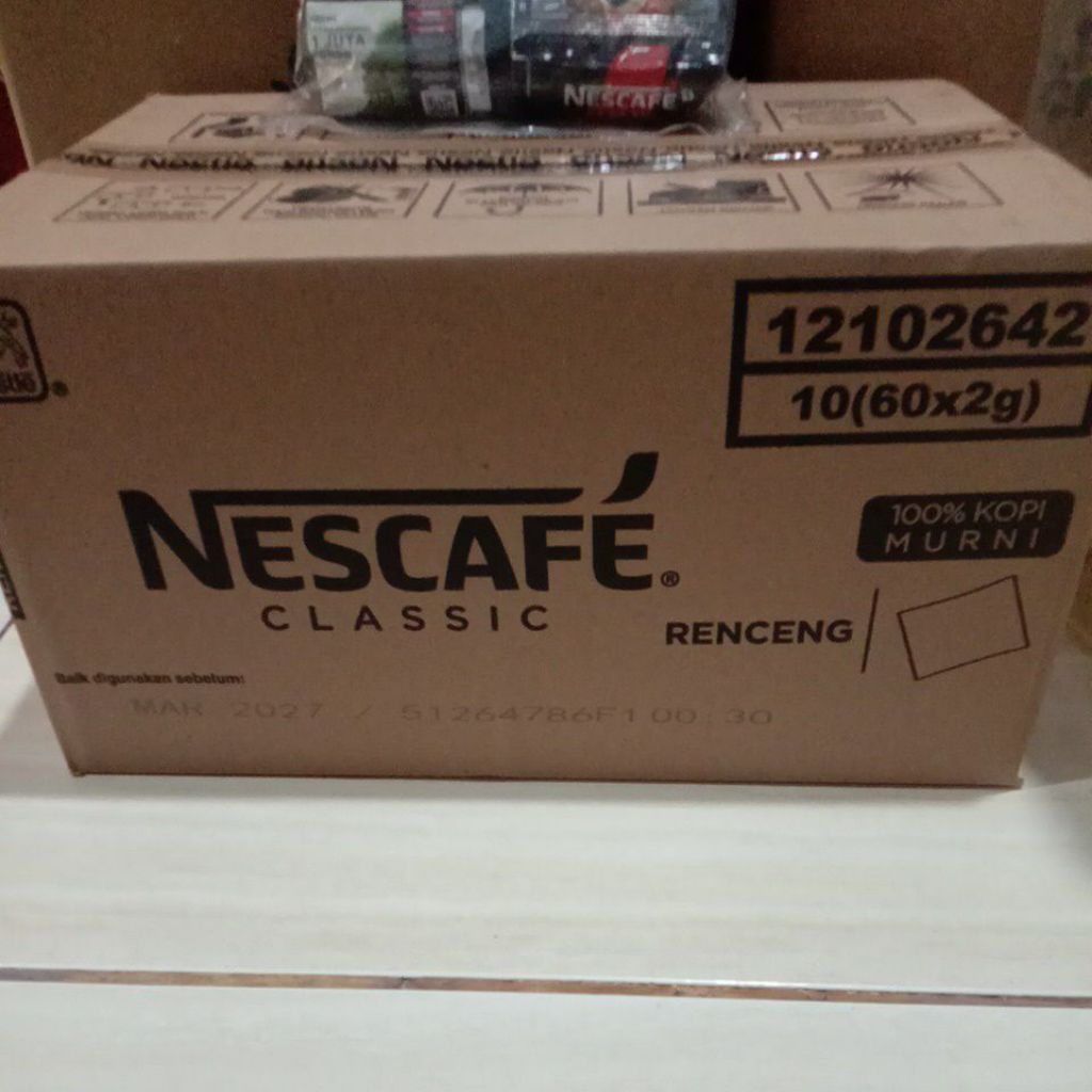 

kopi nescafe 1 dus isi 10 pack (1 pack isi 60 sachet) total 600 sachet
