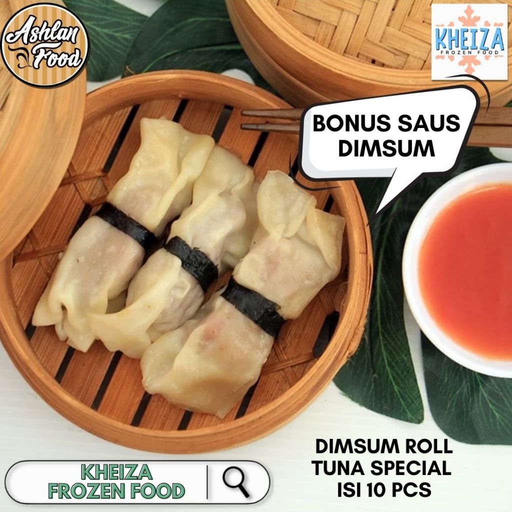 

DIMSUM ROLL TUNA Ashlan Food - Olahan Ikan Tuna isi 10pcs Free Saus - Kheiza Frozen