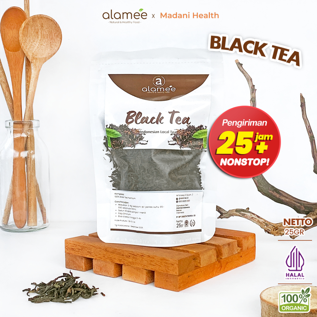 

ALAMEE Teh Black Tea Organic Kering Organik Blacktea Minuman Herbal Siap Seduh Minum 25gr