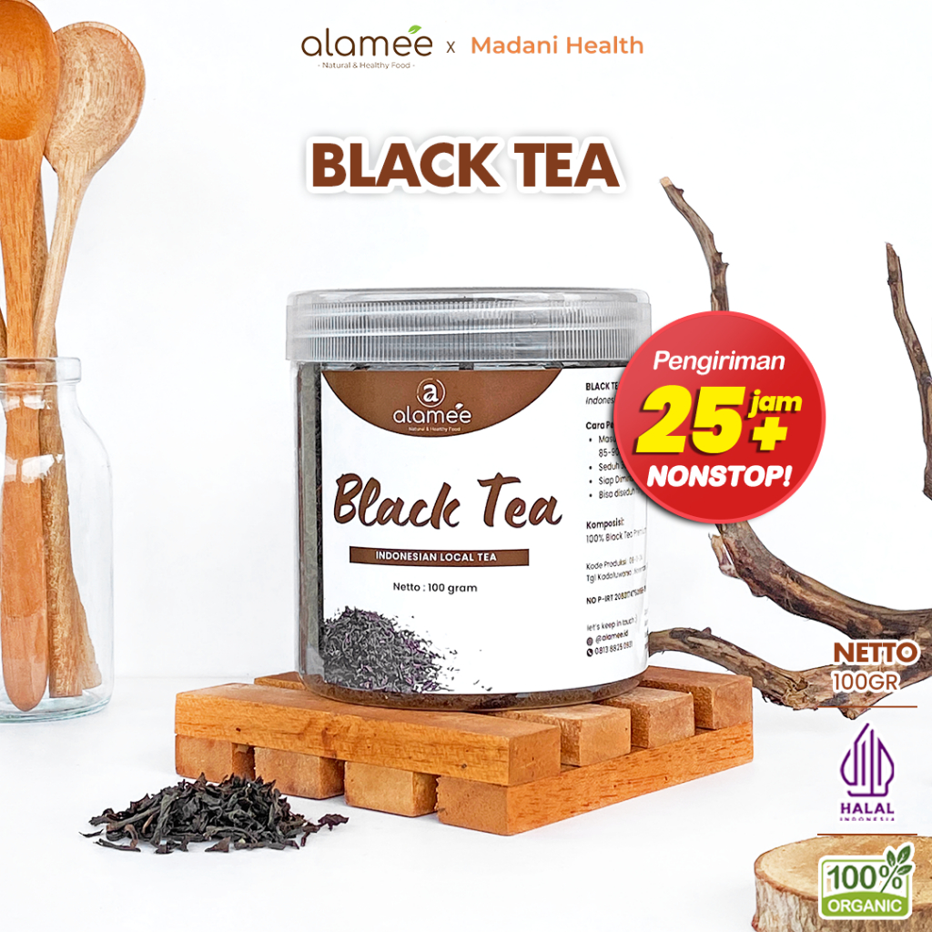 

ALAMEE Teh Black Tea Organic Kering Organik Blacktea Minuman Herbal Siap Seduh Minum 100gr