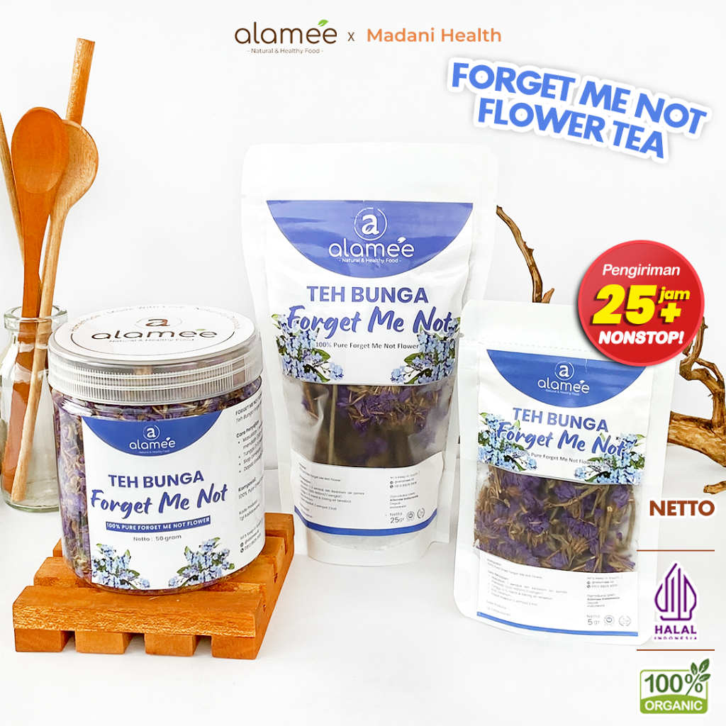 

ALAMEE Teh Bunga Forget Me Not Flower Tea Organik Kering Dried Siap Seduh Minum