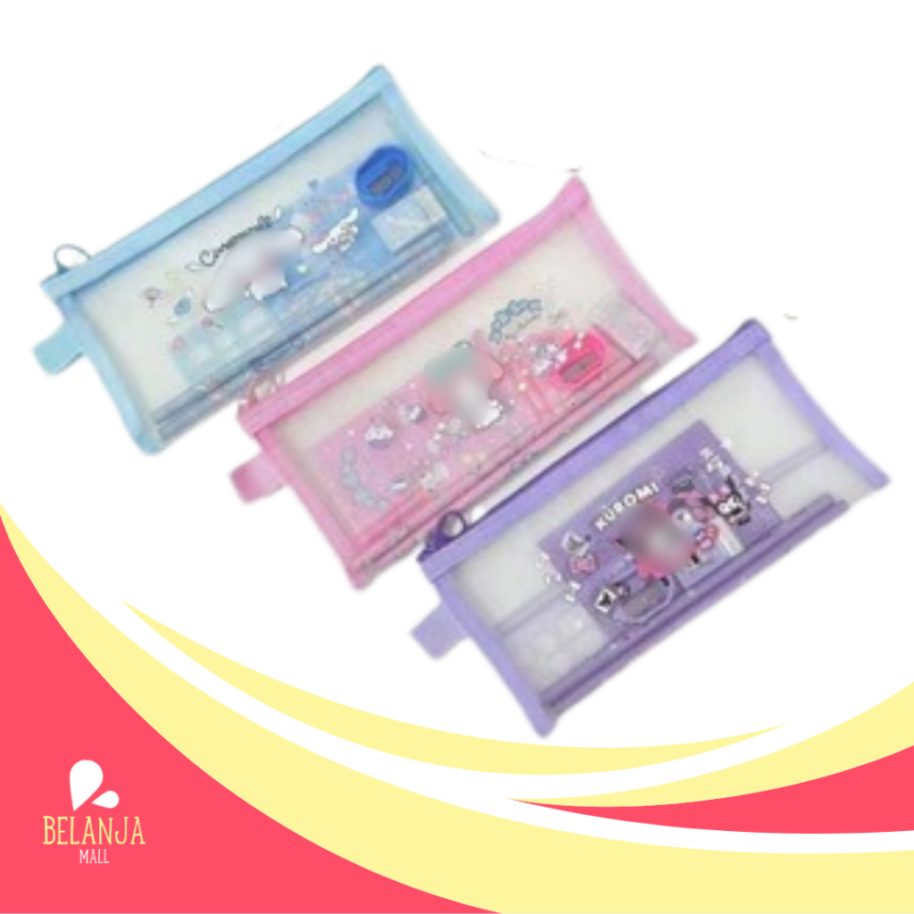 

belanjamall Kotak Pensil Set Jaring Cinnamoroll Kuromi Melody Y3512