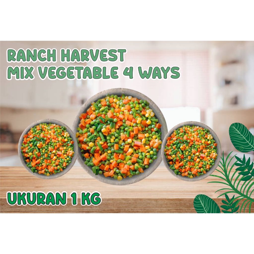 

Ranch Harvest Mix Vegetable 4 Ways 1kg / Mix Vege Frozen / Sayuran Beku