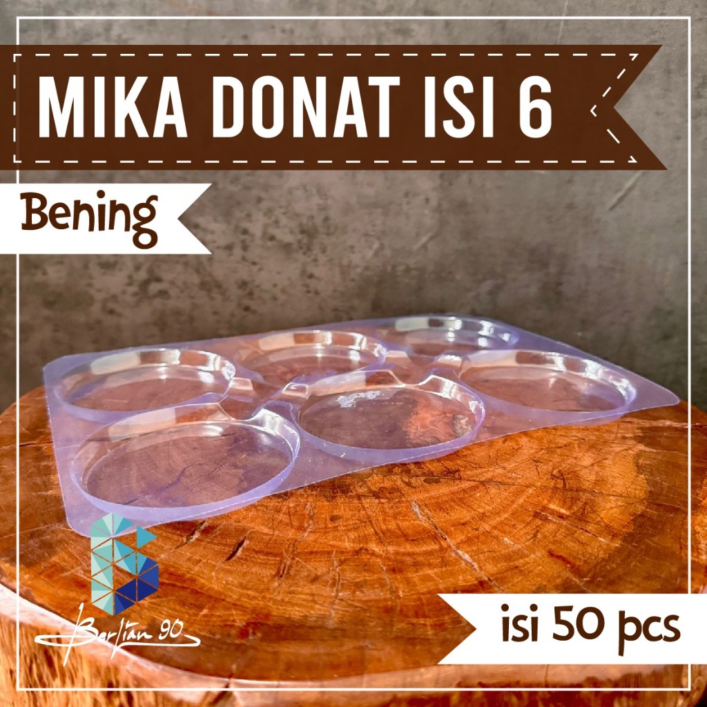 mika tray donat isi 6 mika donat bening isi 50 pcs