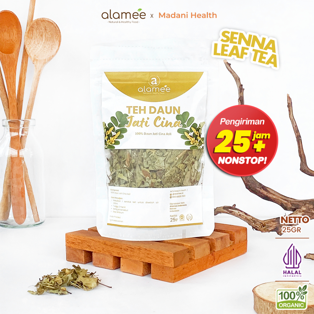 

ALAMEE Teh Daun Jati Cina Senna Leaf Tea Teh Herbal Alami Organik Organic Siap Seduh Minum 25gr