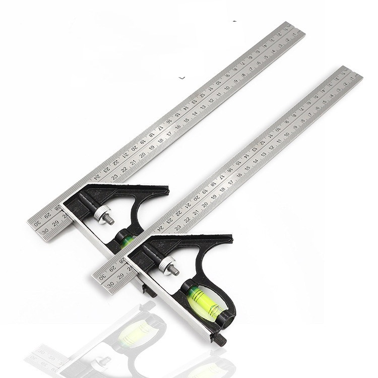 

JLD Penggaris Mistar Siku Stainless Steel 30cm + Waterpass Meter Tukang