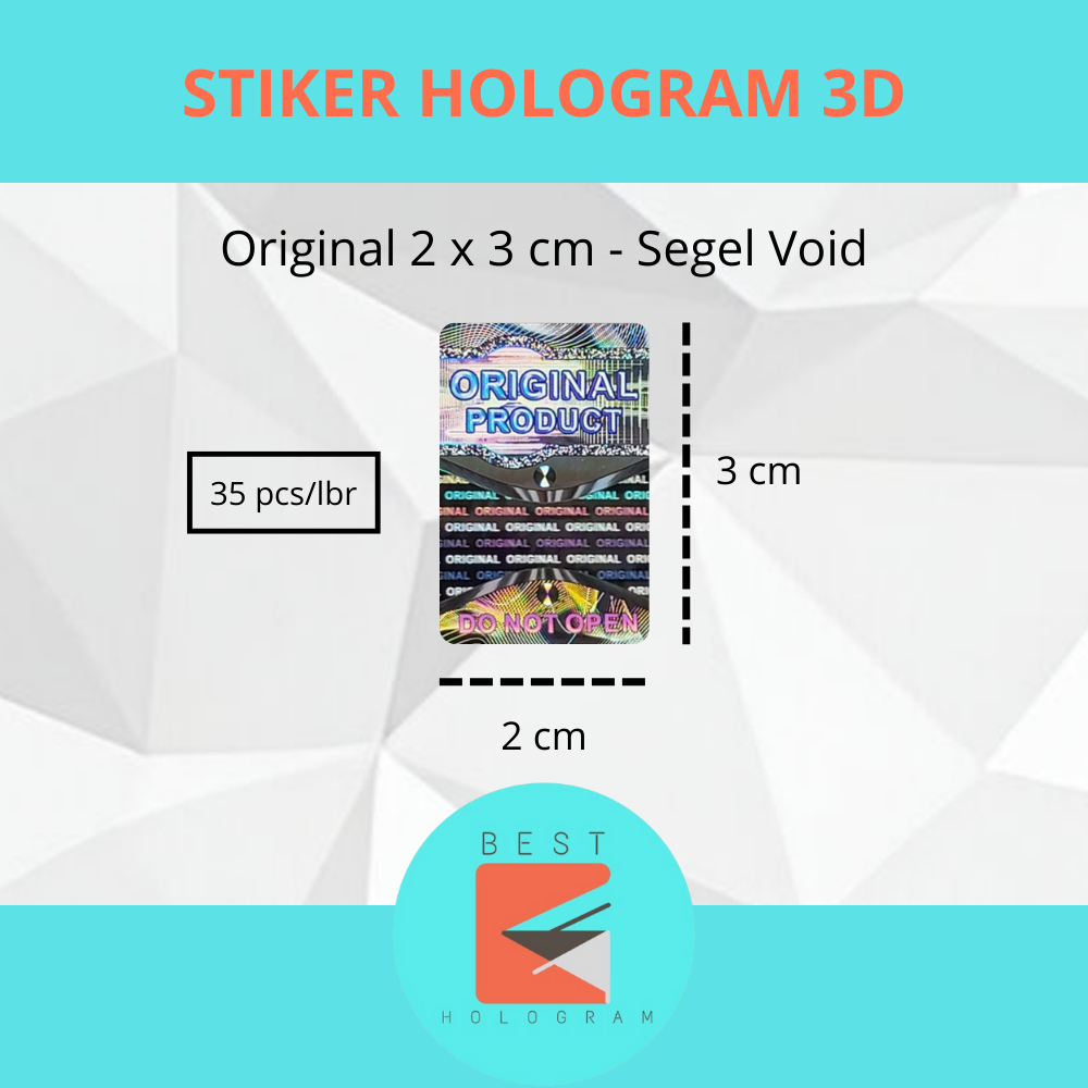 

Stiker Hologram 3D Original Product uk. 2 x 3 cm - Segel rusak tulisan void