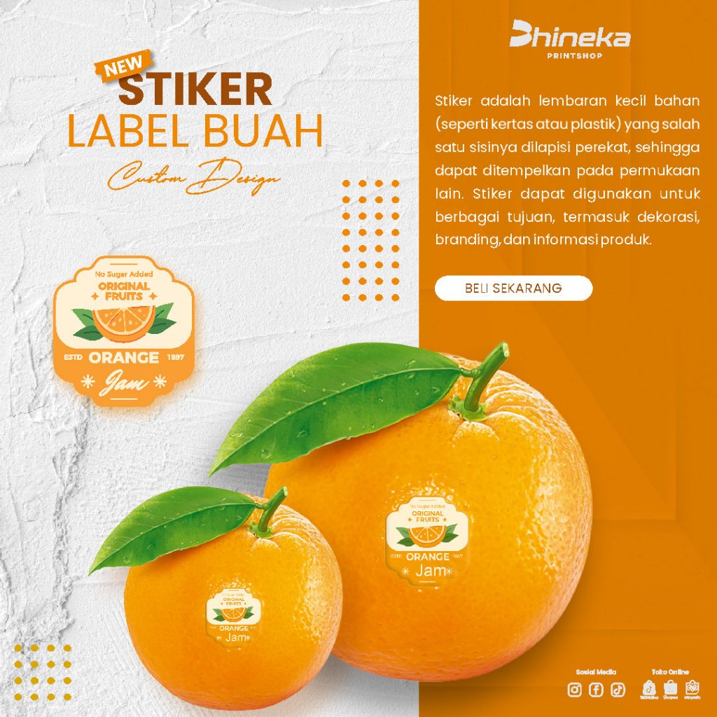

STIKER LABEL BUAH/CHROMO/1 LEMBAR ISI 70PCS uk 4cm/custom