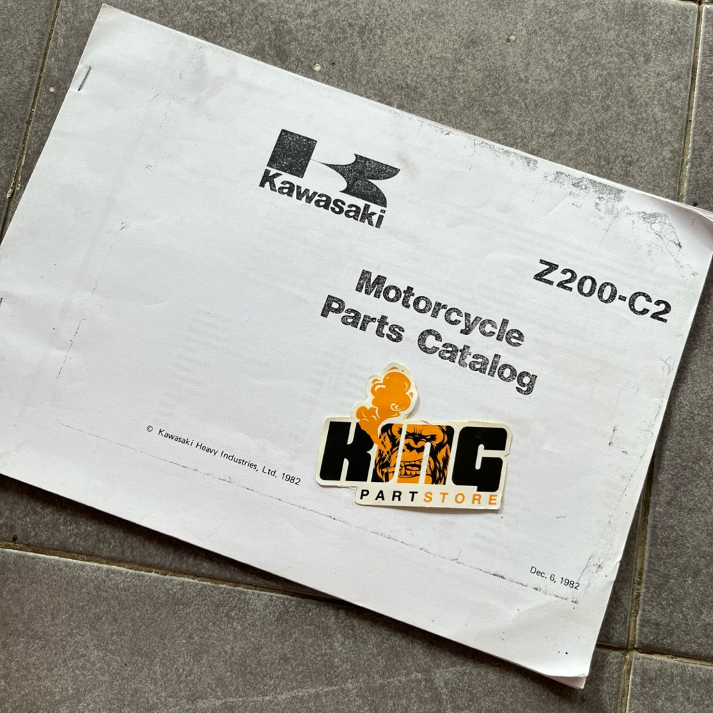 BUKU KATALOG PART KAWASAKI BINTER MERZY MERZI KZ200 1982 CDI BUKU PANDUAN SPARE PARTS COPY ORIGINAL
