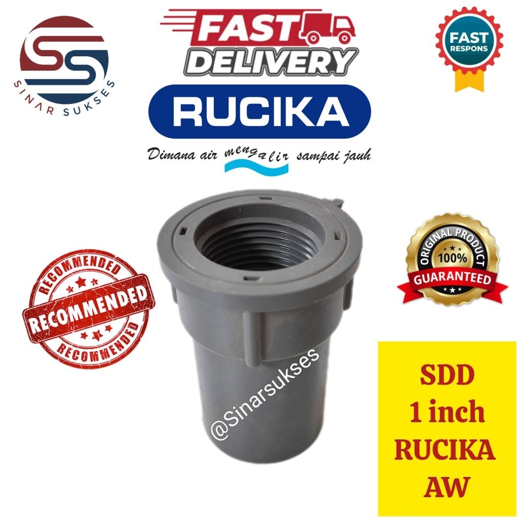 SDD 1 inch RUCIKA  AW TEBAL/ Sok Drat Dalam 1inch RUCIKA/ Rucika AW SDD 1 inch/ Sdd pipa pvc/ Sdd te