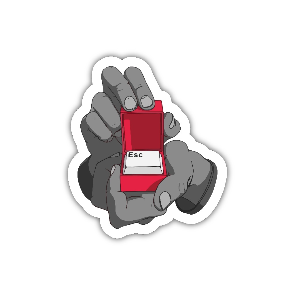 

ZV066 sticker ESC karakter kartun anime aesthetic, stiker vinyl satuan