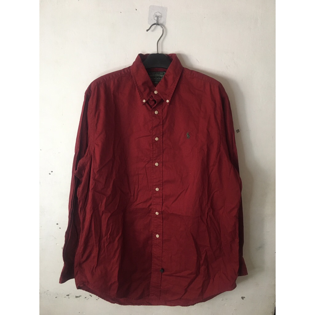 Vintage Polo Country Ralph Lauren Oxford Kemeja Panjang
