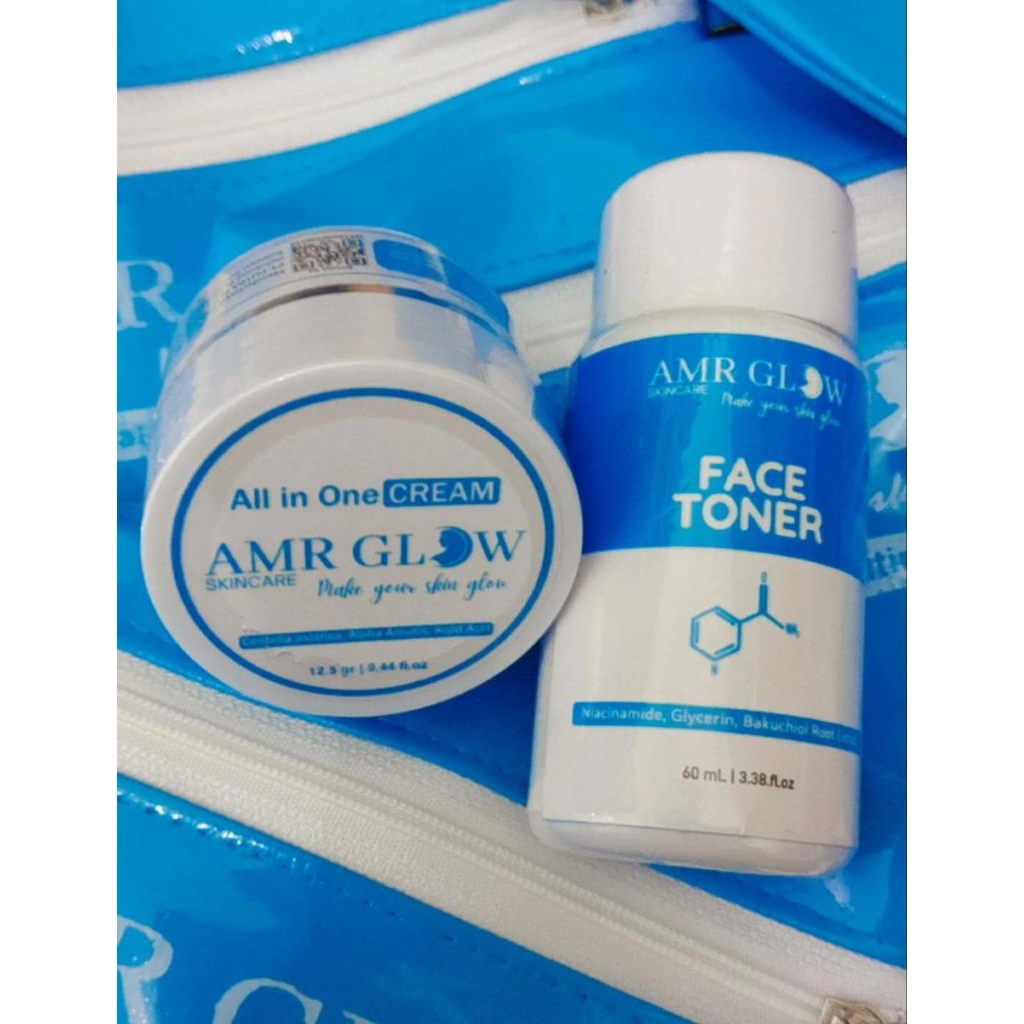 Cream 12,5g + Toner Amr Glow Original Bpom