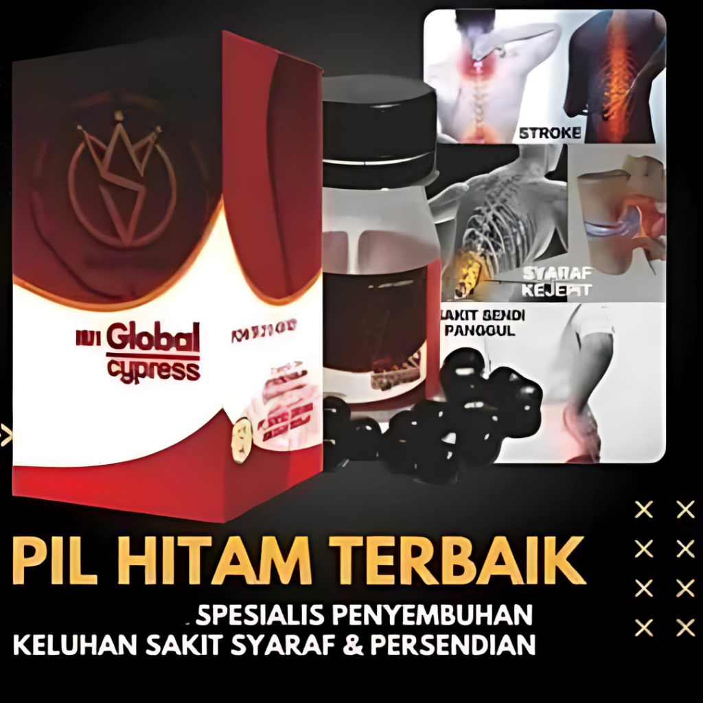 NU1 Global Cypress Pil Hitam Herbal Mengobati Asam Urat Kolesterol Stroke original 100% 2Botol HALAL