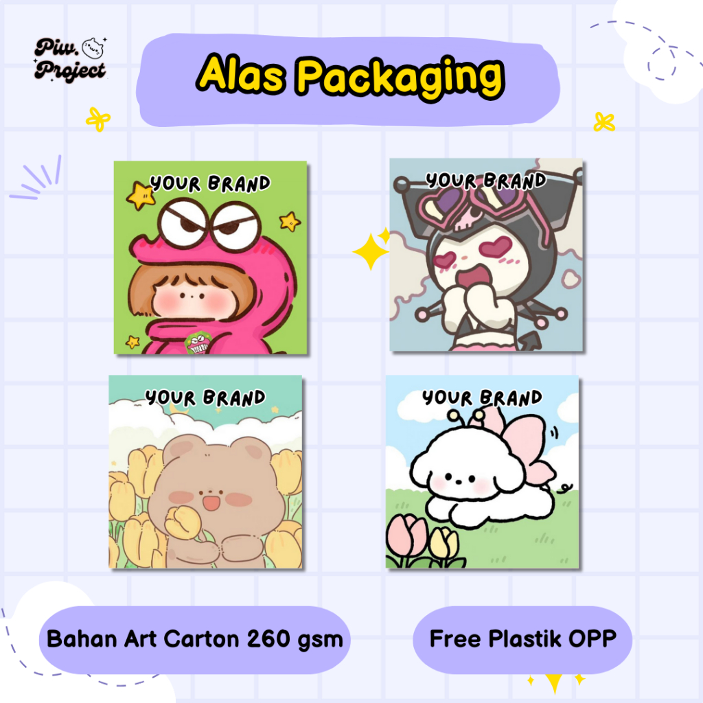 

Alas Packaging | Cartoon Series | Paper Aksesoris | Kertas Dudukan | Cute Paper | Free Plastik