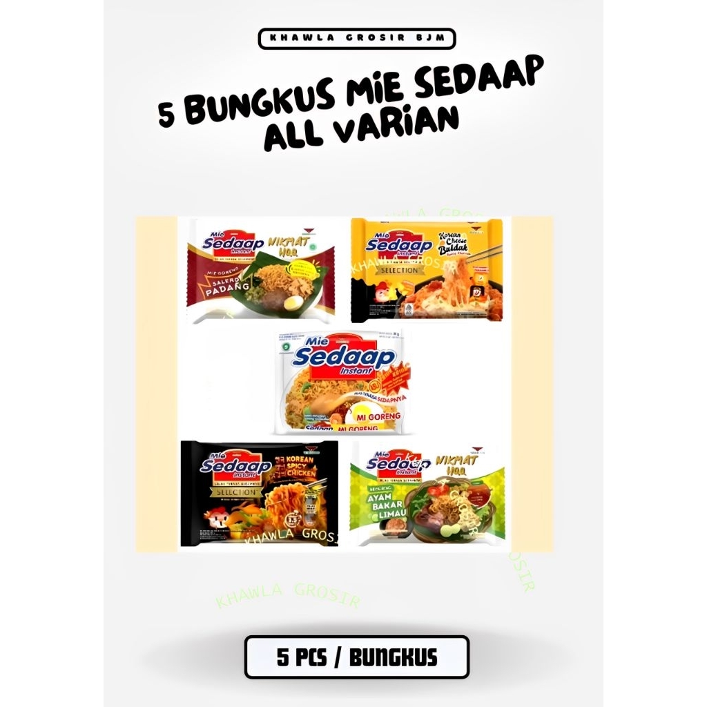 

Banjarmasin | 5 Pcs - Mie Sedap / Mie Sedaap / Sedaap | Mie Sedap Goreng / Soto / Kari ( Mie Sedap Soto )