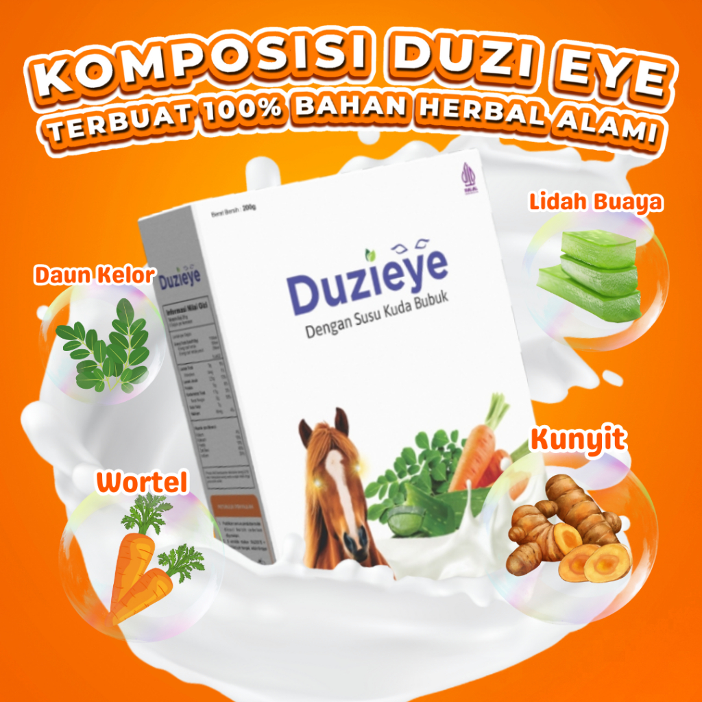 

ORIGINAL Duzieye - Duzi Eye Susu Kuda Lombok Nutrisi Kesehatan Mata Bubuk 200 Gram 2 Box