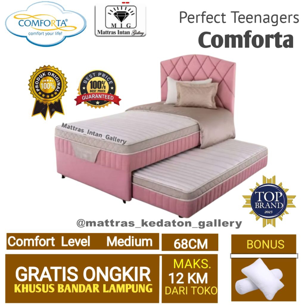 Kasur Comforta Sorong 2in1 Perfect Teenagers uk 120x200 - springbed sorong 2 in 1 comforta spring be