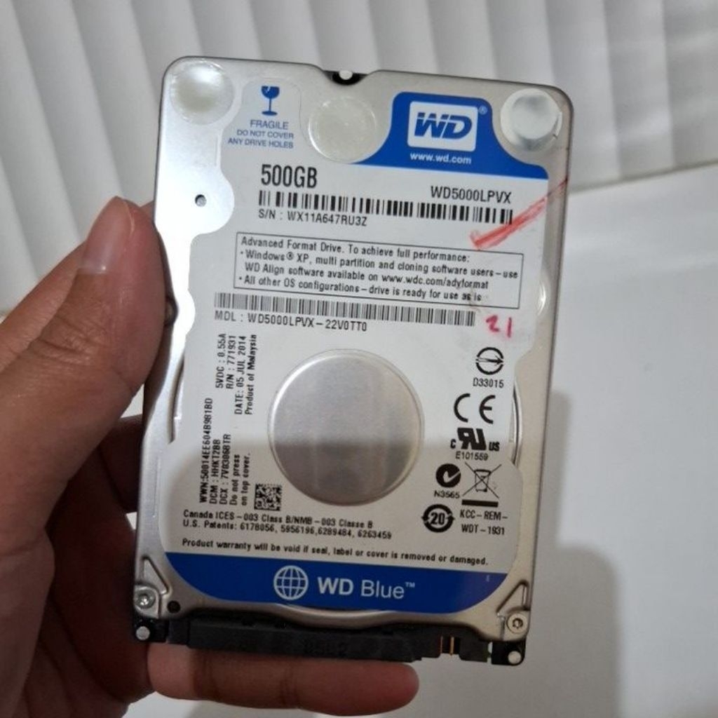 Harddisk/Hardisk WD HDD internal Laptop 500 GB