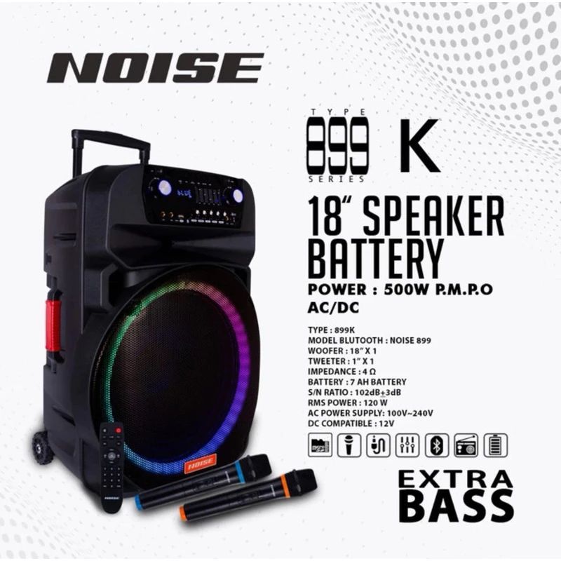 Speaker Portable Wireless Noise 899 K Original 18 inch Bluetooth