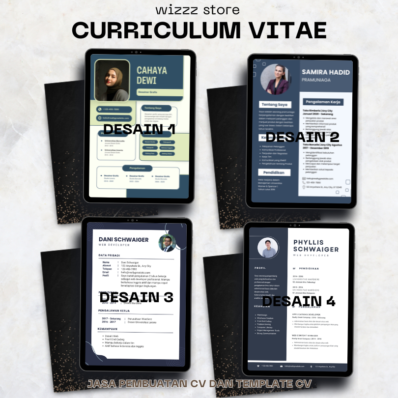 Template & Jasa Pembuatan CV Estetik dan Profesional - Format Canva dan PDF Editable