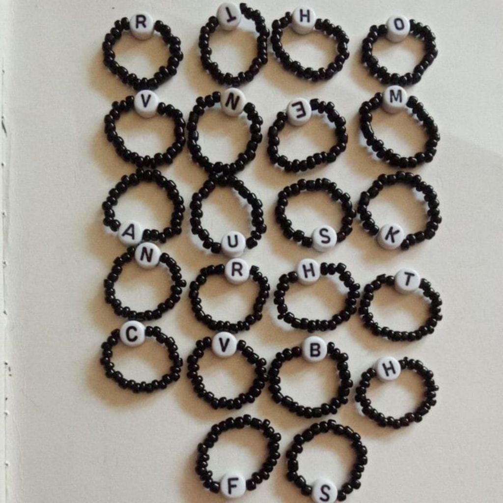 cincin manik huruf cincin manik korea cincin hitam huruf murah