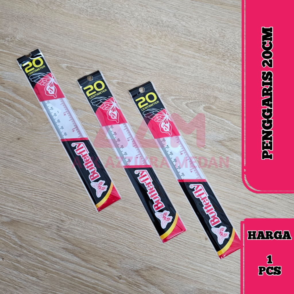 

Penggaris Butterfly 20cm Skala Jelas & Tahan Lama
