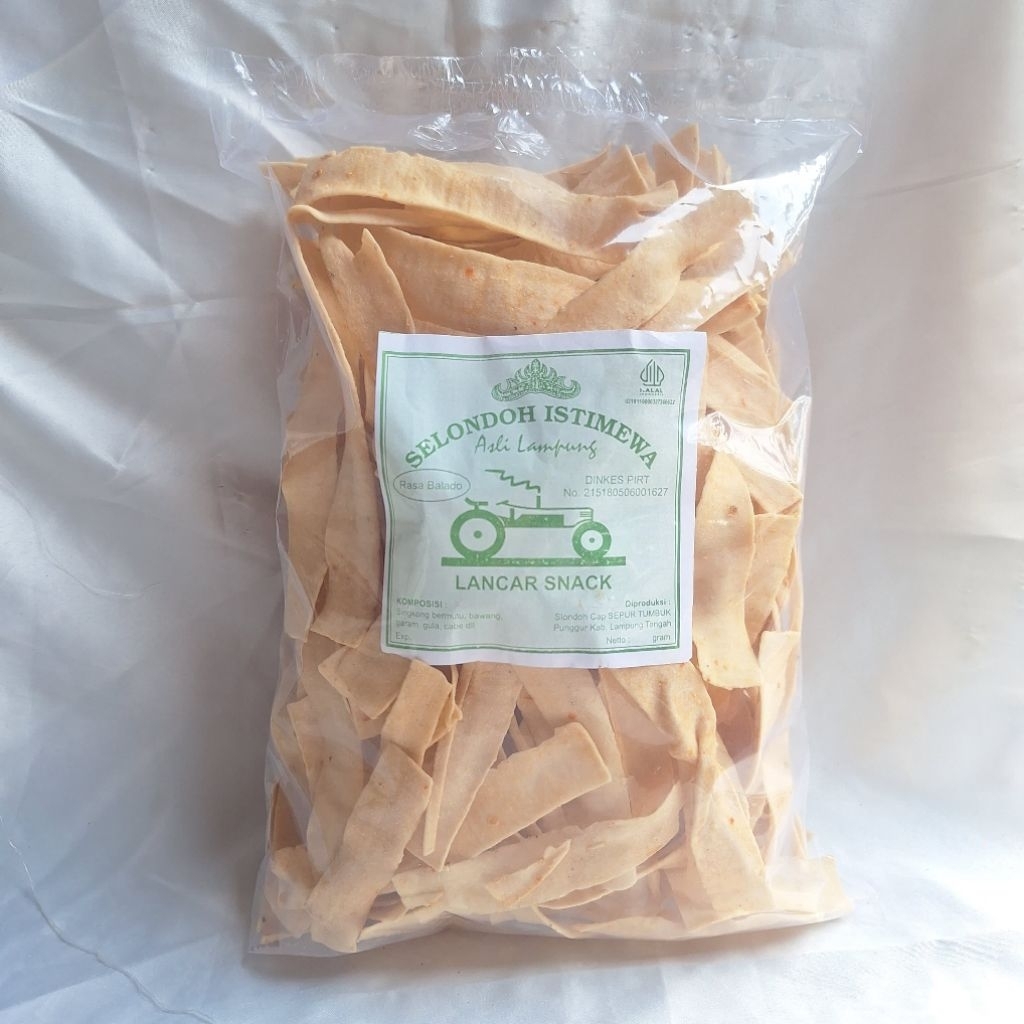 

Kerupuk slondok mentah pedas manis kemasan 1kg