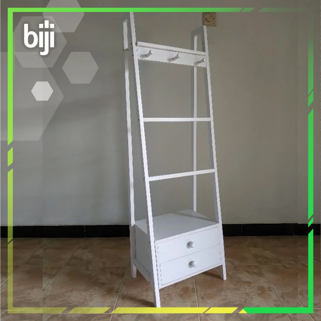 BIJI | Rak Mukena Minimalis 2 Laci - Gantungan Mukena dan Sajadah Aesthetic