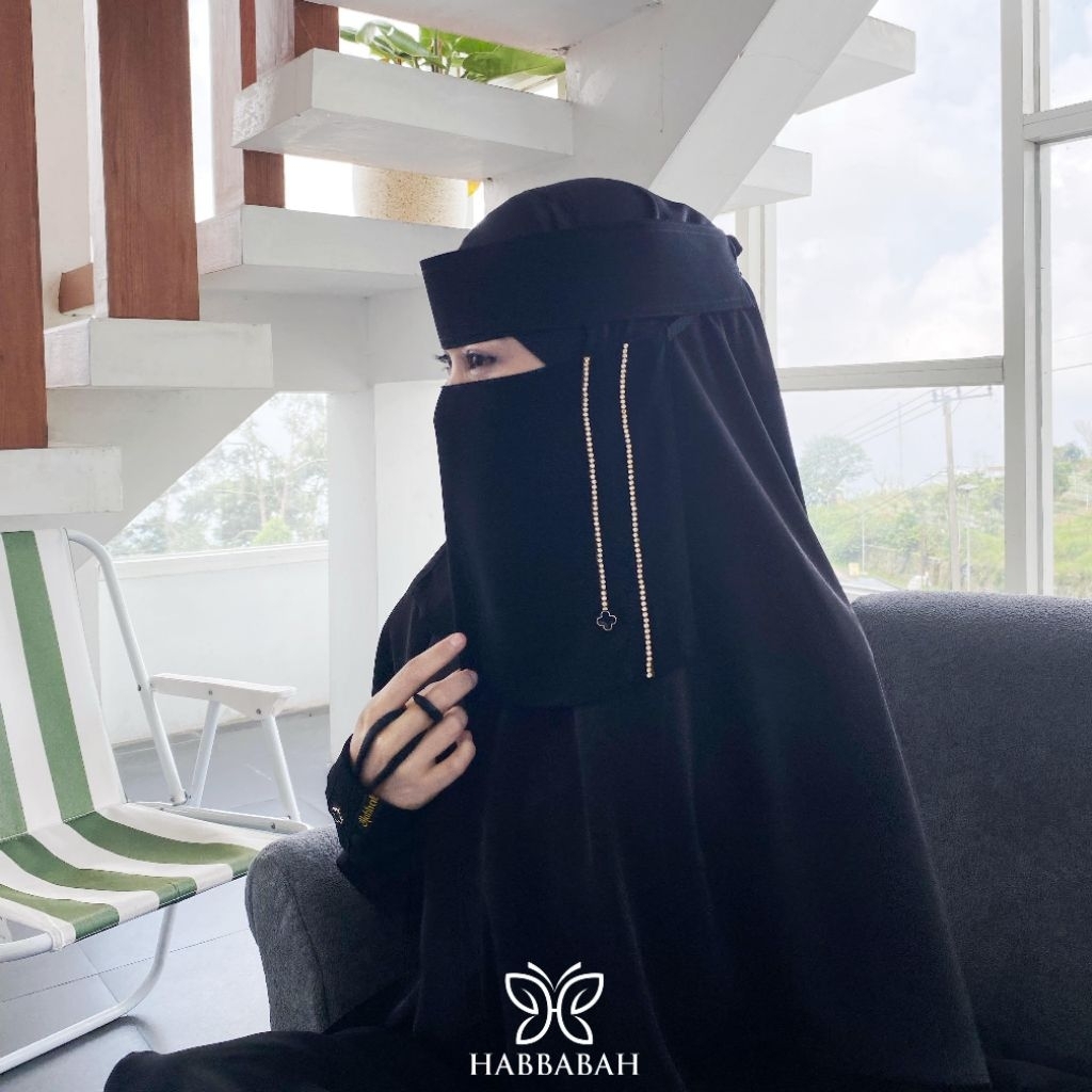 Niqob Bandana Cadar Niqab Pendek Saudi Habbabah|Niqob Yera